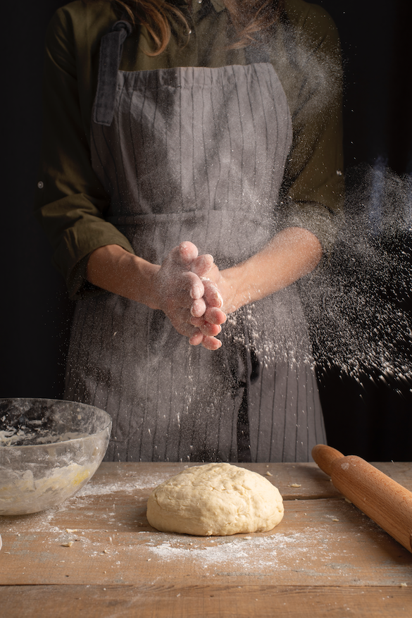 chef with dough